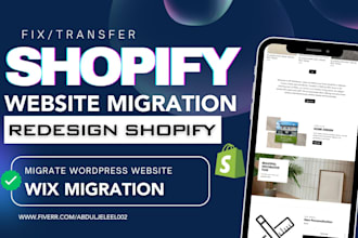 migrate wix, woocommerce, wordpress, squarespace to shopify, domain integration