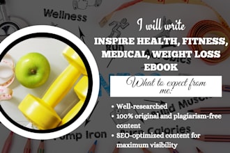 write inspire health, fitness, medical, weight loss ebook