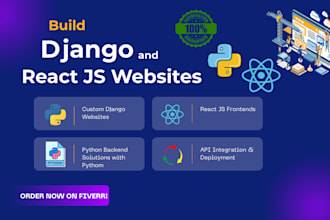 build django, python, react js websites as full stack developer