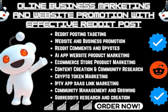 manage reddit post for business product ico website, saas iptv ai ecommerce link