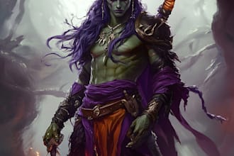 draw cool dnd character and fantasy concept art for you