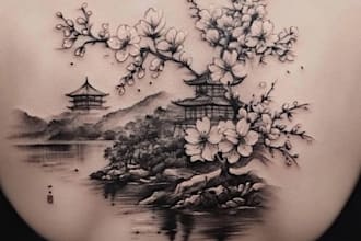 create a tattoo design in japanese style