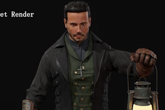 fix 3d game character,vrm realistic model,pbr texture,cc4,8character animination