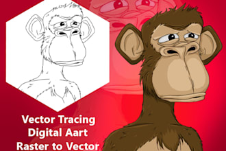 design your image to vector line art drawing, vector outline