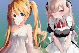 draw anime art oc illustration manga style character vtuber art anime pfp design