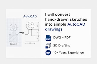 convert hand drawn sketches into simple autocad drawings