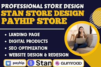 setup stan store customize payhip gumroad add digital products design store SEO