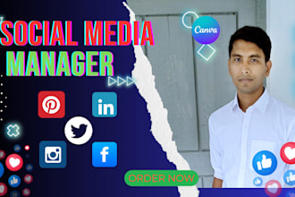 be your social media marketing manager and social media post