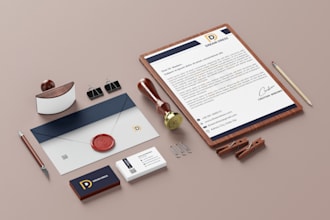 design brand identity, customize logo with full branding kit
