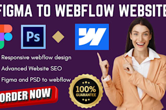 redesign webflow website convert PSD figma to webflow website with animation