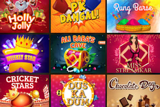 design an epic game logo, header, event theme, and poster
