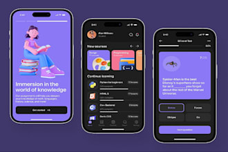 build elearning app, quiz app, educational app, course app, game app, trivia app