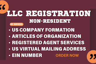 handle your US llc registration and ein application as a non resident