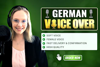 record a female german voice over for your podcast intro or answering machine