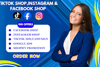 professionally optimize and setup tiktok shop facebook shop and instagram shop