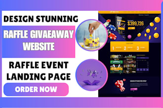 design stunning raffle website raffle event giveaway raffle competition website