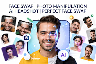 do face swap, photo manipulation, ai headshot, ai face swap perfectly