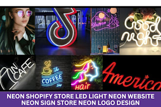 design highly converting neon shopify store led light neon website neon sign
