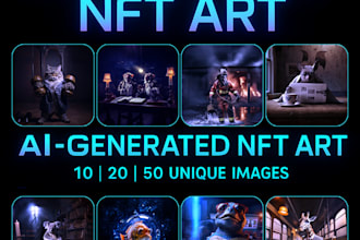 sell 50 unique nft artworks ai generated and ready for commercial use