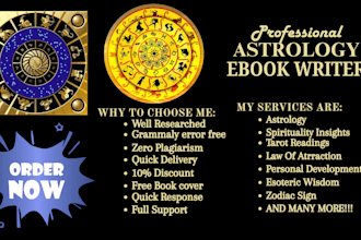 ghostwrite 30k words astrology, tarot, spirituality, witchcraft ebook writing