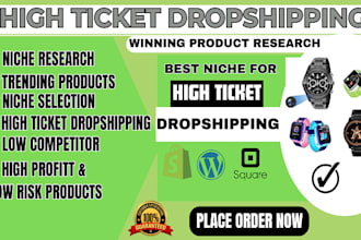 do winning niche product research high ticket  shopify dropshipping amazon store