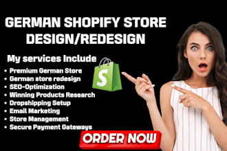 create and customize dynamic german shopify store german dropshipping website