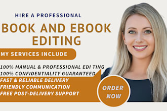 do book and ebook editing, line and copy editing, development, and formatting