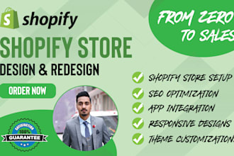 do shopify store design and redesign, ecommerce store design