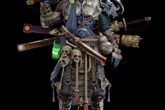 make 3d realistic character model, 3d game character model design, 3d rigging