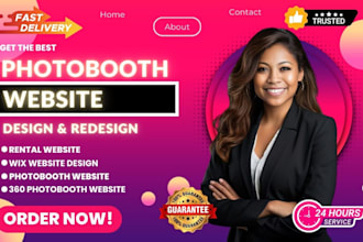 design a 360 photo booth party rental website wix website with online booking