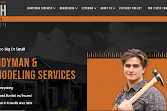 design wordpress website for construction, handyman, and electrician website