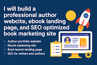 design an author landing page, ebook website, and book funnel