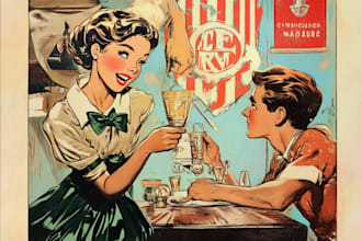 draw a retro vintage comic illustration