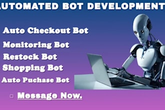 build auto purchase bot, ebay bot, monitor bot, checkout bot, etsy bot, target