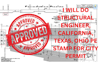 do structural engineer, california, texas, ohio pe stamp for city permit