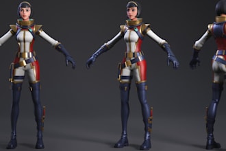 ultra unity game character model,ue5 rigging ,3d fortnite model, animate morphs