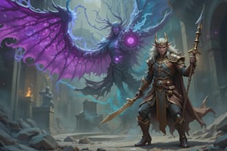 create a dnd art and d and d character for you