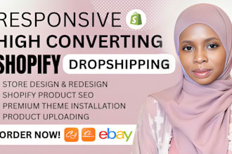 build your shopify dropshipping store, set up or redesign your shopify website