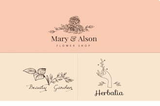 awesome logo for floral, boho, line art, flower shop design