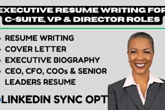 write professional executive resume, cover letter and linkedin for ats friendly