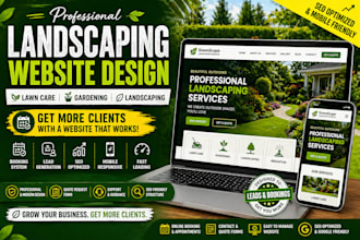 design landscaping lawn care gardening website with booking and lead generation