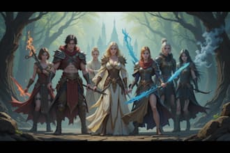 design your dnd party or character illustration