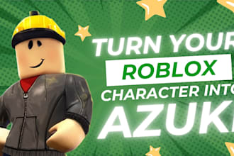 draw your roblox minecraft game inzoi sims character into anime azuki cartoon