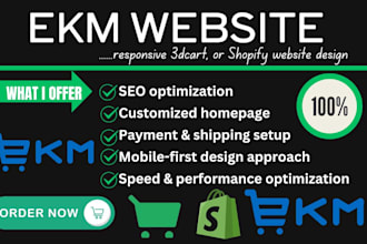 design custom ekm ecommerce website 3dcart website development shopify wesite