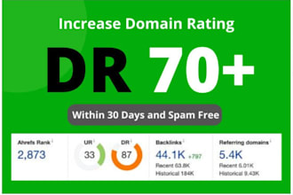 increase semrush authority score from 0 to 70 with high quality seo guarantee