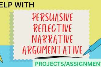 write narrative, argumentative, descriptive and comparative analysis tasks
