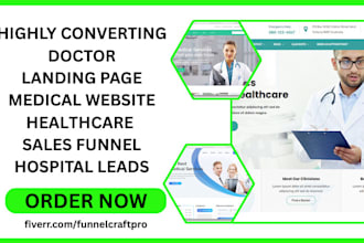 design doctor landing page medical website healthcare sales funnel hospital lead