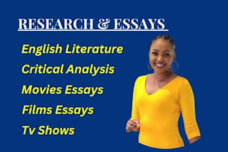 do critical analysis of research articles, english literature, films, and movies
