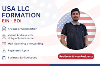 do US llc registration with ein, file boi, open bank account