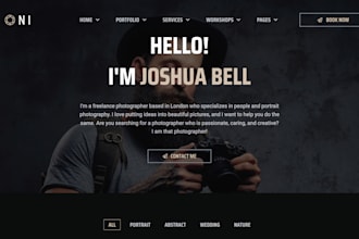 build portfolio website, photography website, wedding and personal portfolio